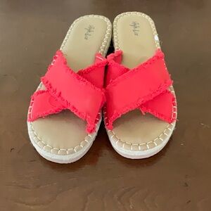 Style & Co. Coral Frayed Sandals NWOT